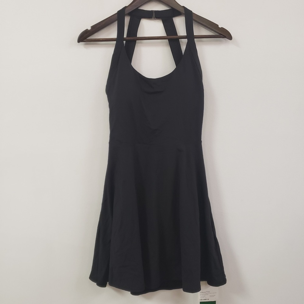 Halara‎ Womens Softly Airy Racerback Romper Dress Size S Black Athletic Stretch